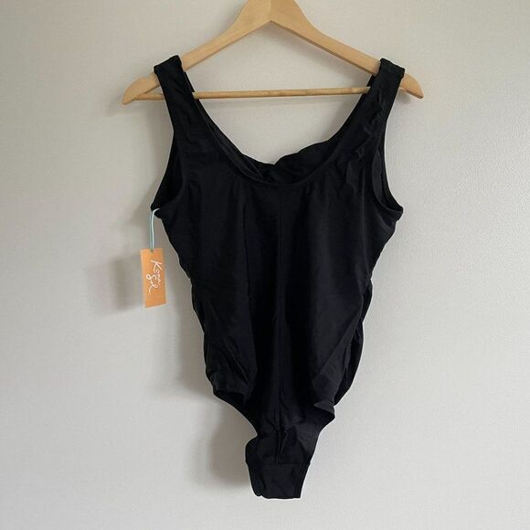 Kona Sol Womens One Piece Black Keyhole Swimsuit - Picture 2 of 7